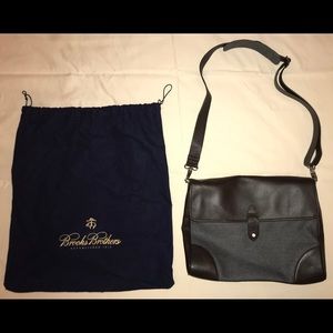 Brooks Brothers Leather & Wool Briefcase